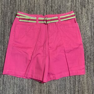 Khakis International Designs‎ Women’s 4 Pink Retro Preppy Sport Belted Shorts